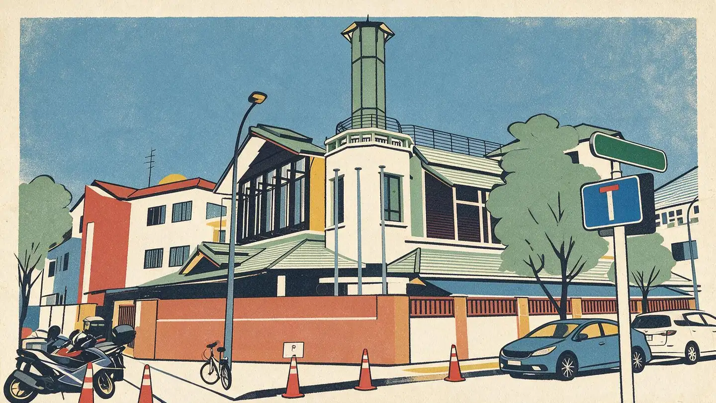 Illustration of residential streetscape around Novena, Singapore