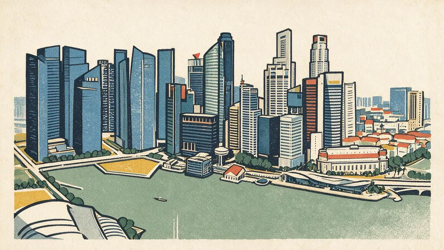 Illustration of residential streetscape around Macpherson, Singapore