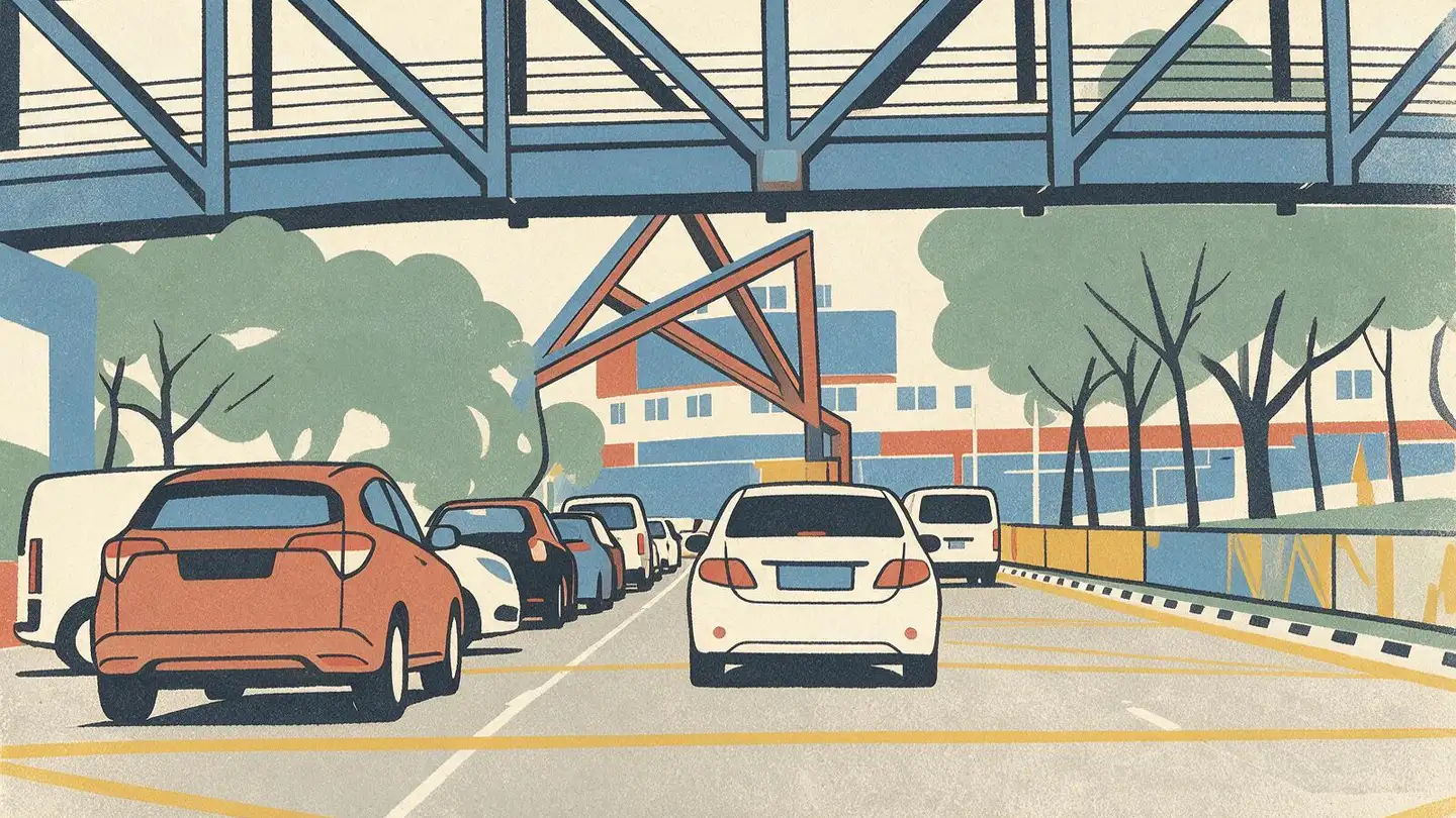 Illustration of residential streetscape around Geylang, Singapore