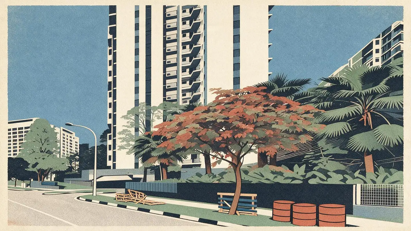 Illustration of the Bellewaters condominium development on Anchorvale Crescent, Singapore