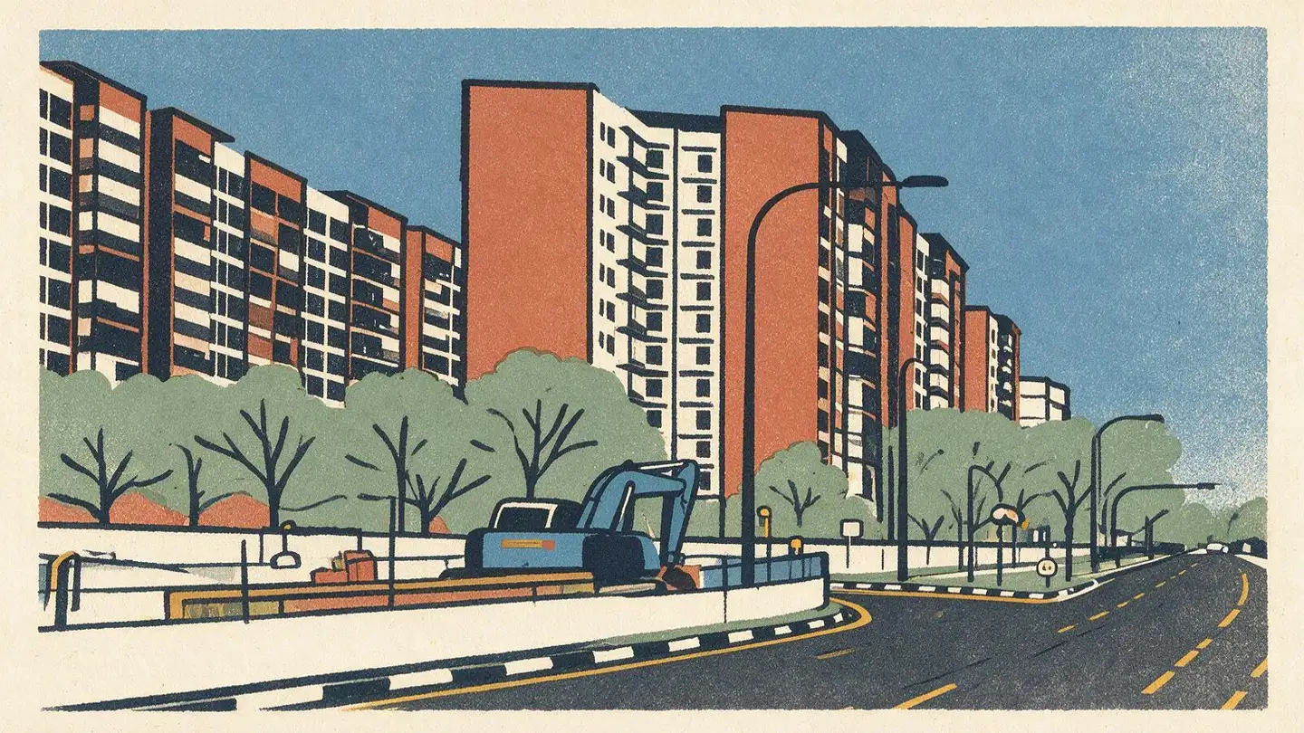 Illustration of the Bellewoods condominium development on Woodlands Avenue 5, Singapore