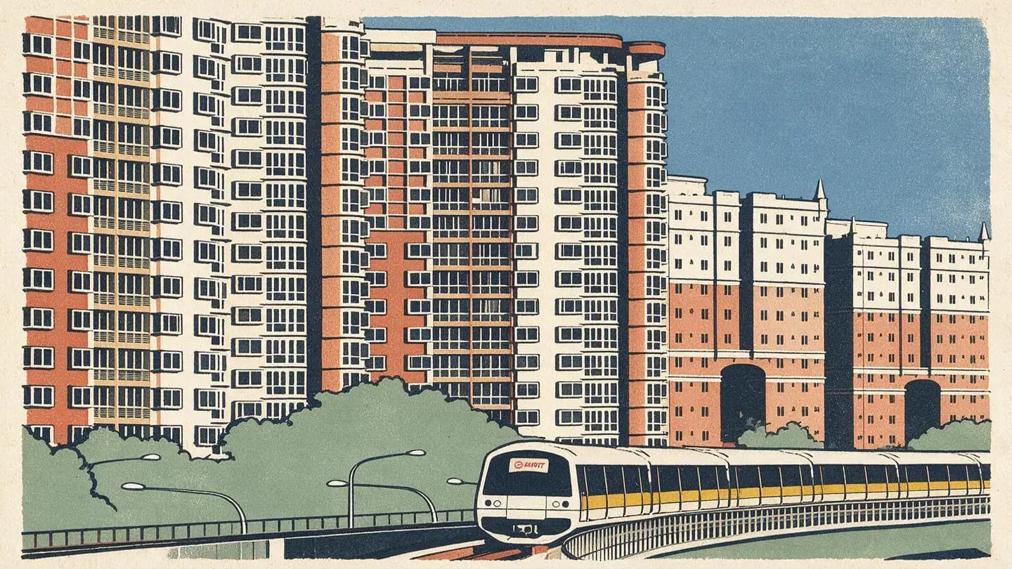 Illustration of the Castle Green condominium development on Yio Chu Kang Road, Singapore