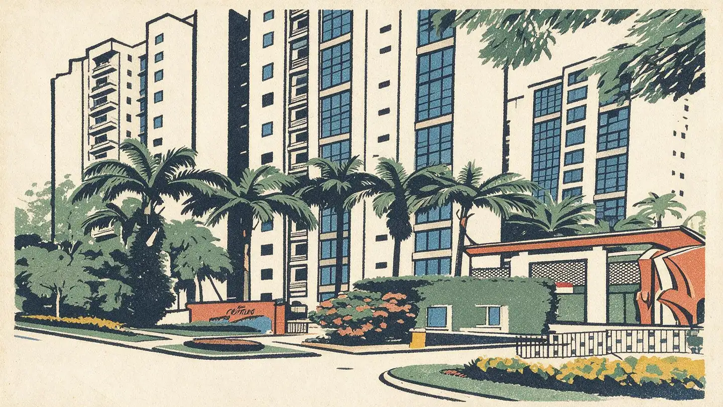 Illustration of the East Meadows condominium development on Tanah Merah Kechil Road, Singapore