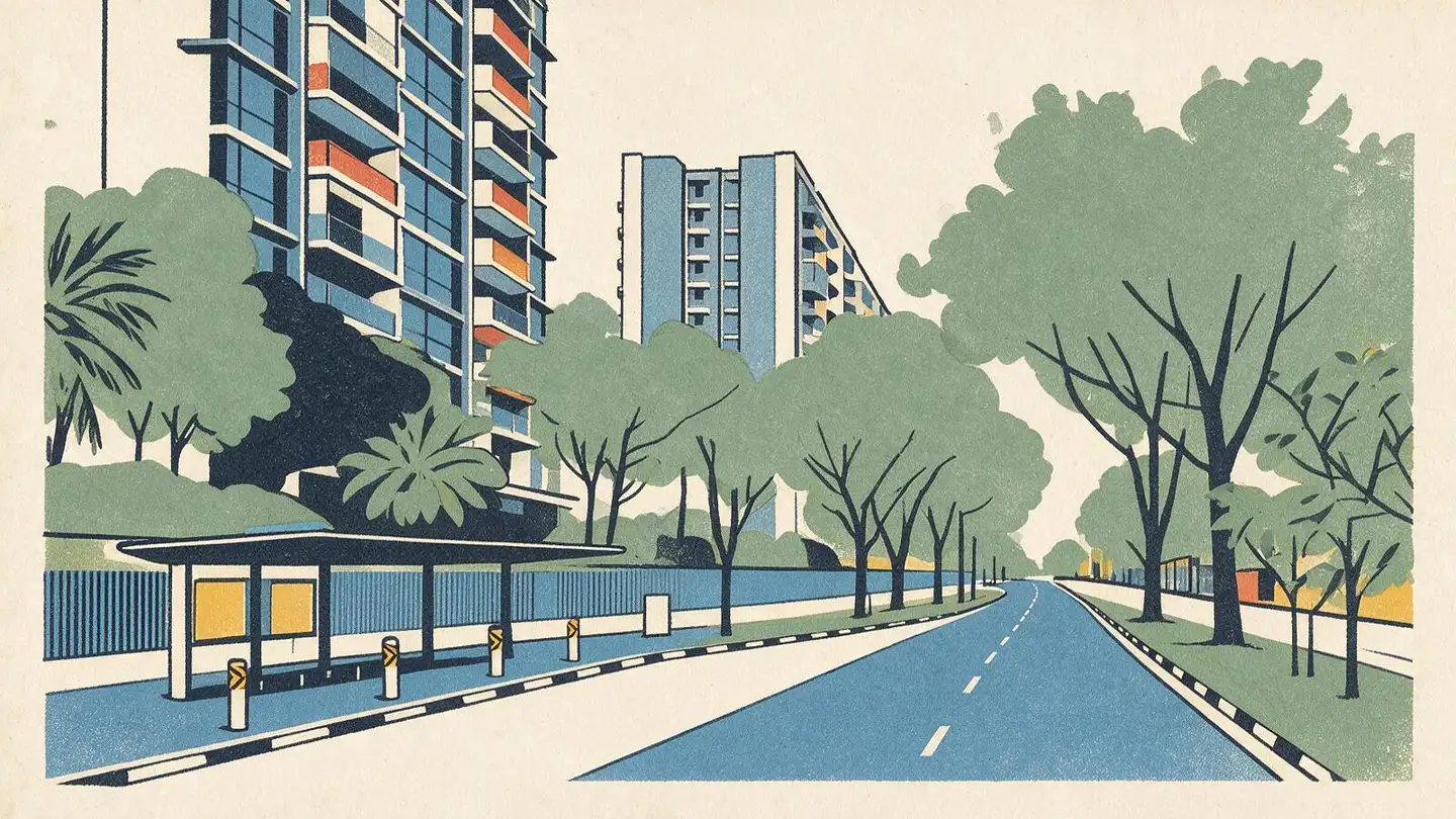 Illustration of the La Fiesta condominium development on Sengkang Square, Singapore