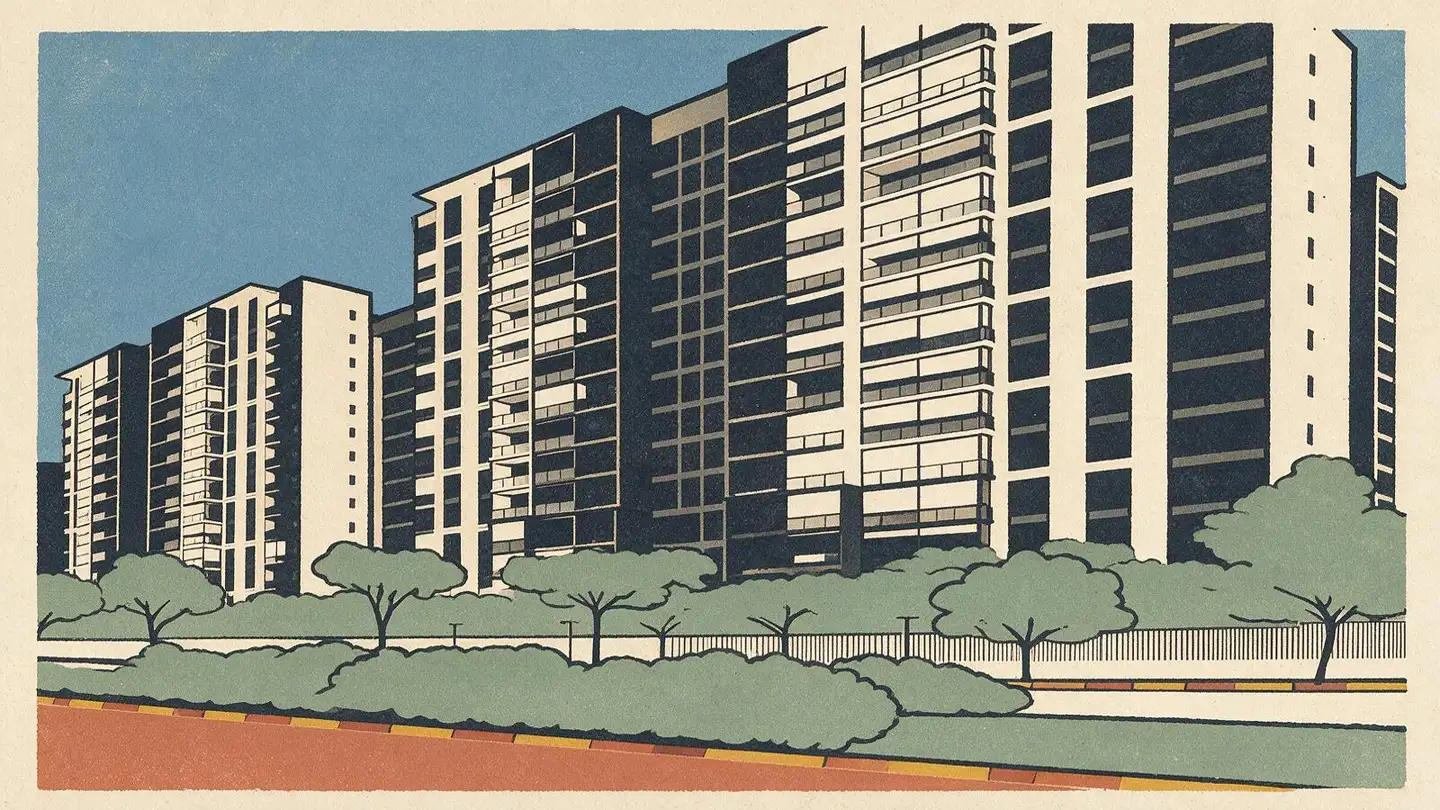 Illustration of the Park Colonial condominium development on Woodleigh Lane, Singapore
