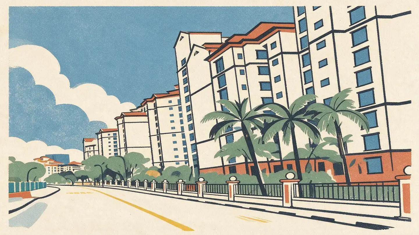 Illustration of the Pebble Bay condominium development on Tanjong Rhu Road, Singapore