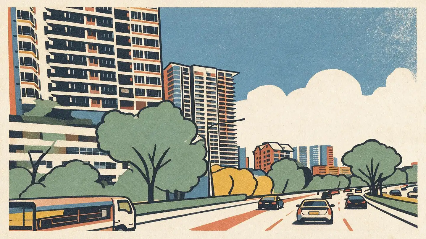 Illustration of the Riverbay condominium development on Mar Thoma Road, Singapore