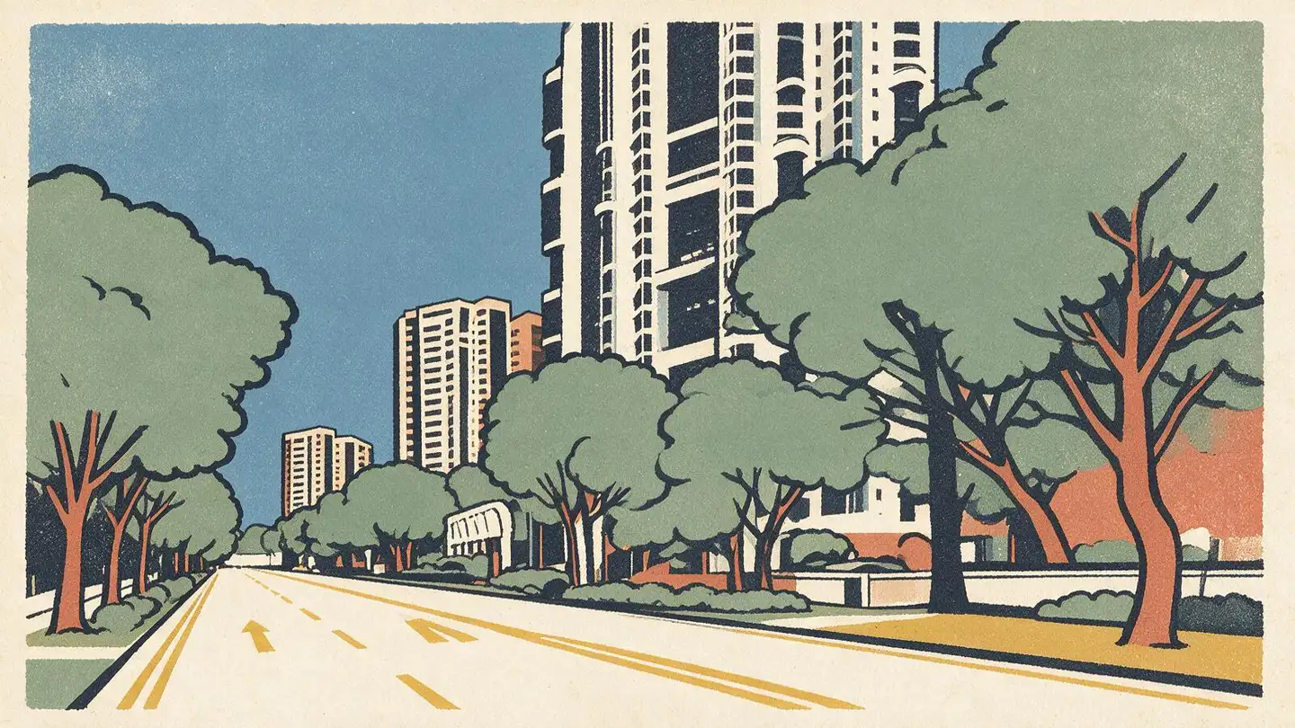 Illustration of the The Bayshore condominium development on Bayshore Road, Singapore