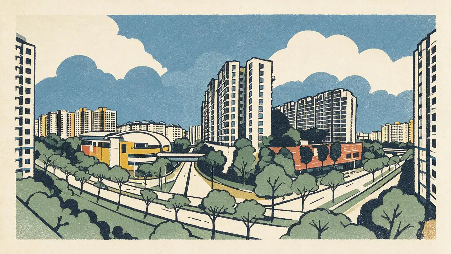 Illustration of the The Centris condominium development on Jurong West Central 3, Singapore