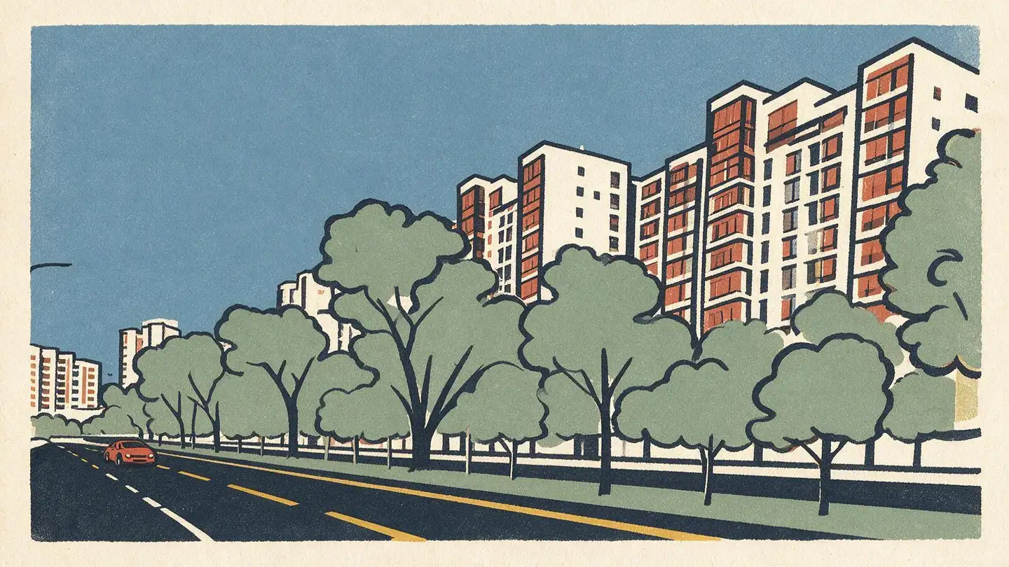 Illustration of the The Lakeshore condominium development on Jurong West Street 41, Singapore