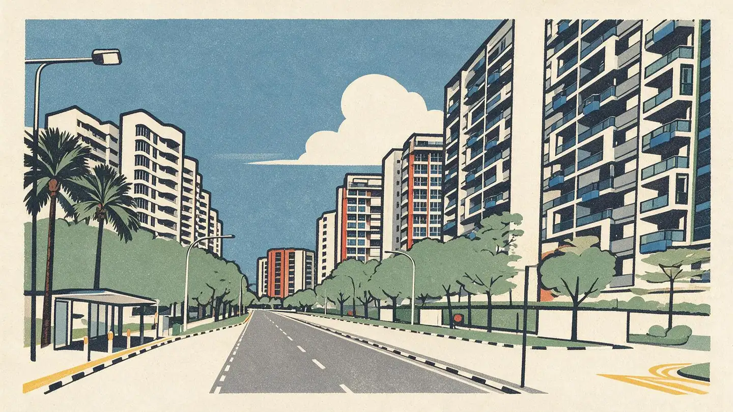 Illustration of the The Santorini condominium development on Tampines Street 86, Singapore