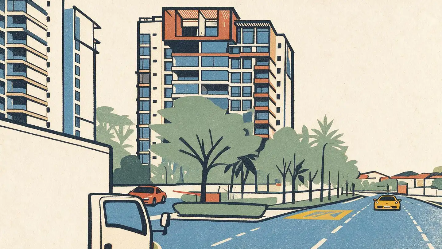 Illustration of the The Skywoods condominium development on Dairy Farm Heights, Singapore