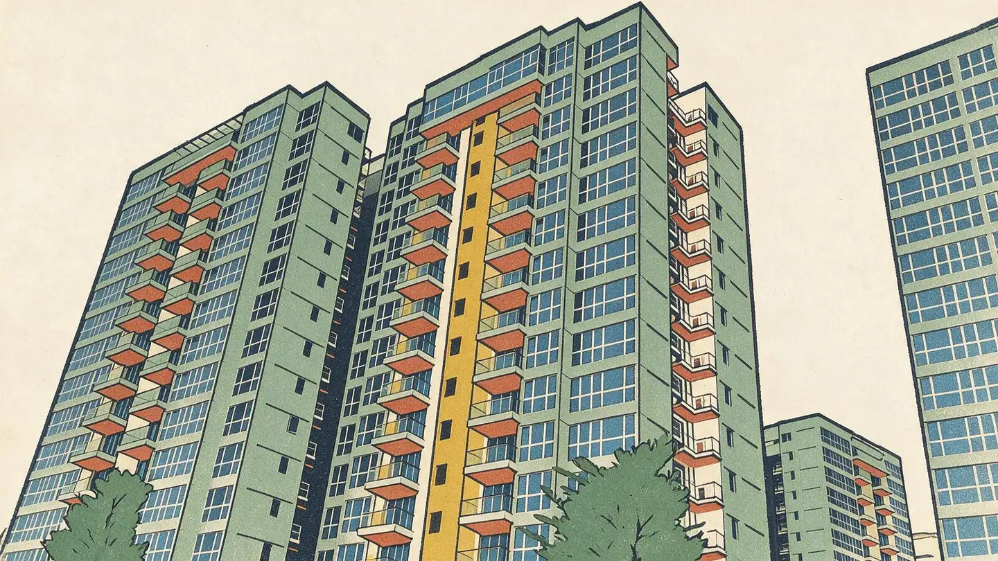 Illustration of the Waterview condominium development on Tampines Avenue 1, Singapore