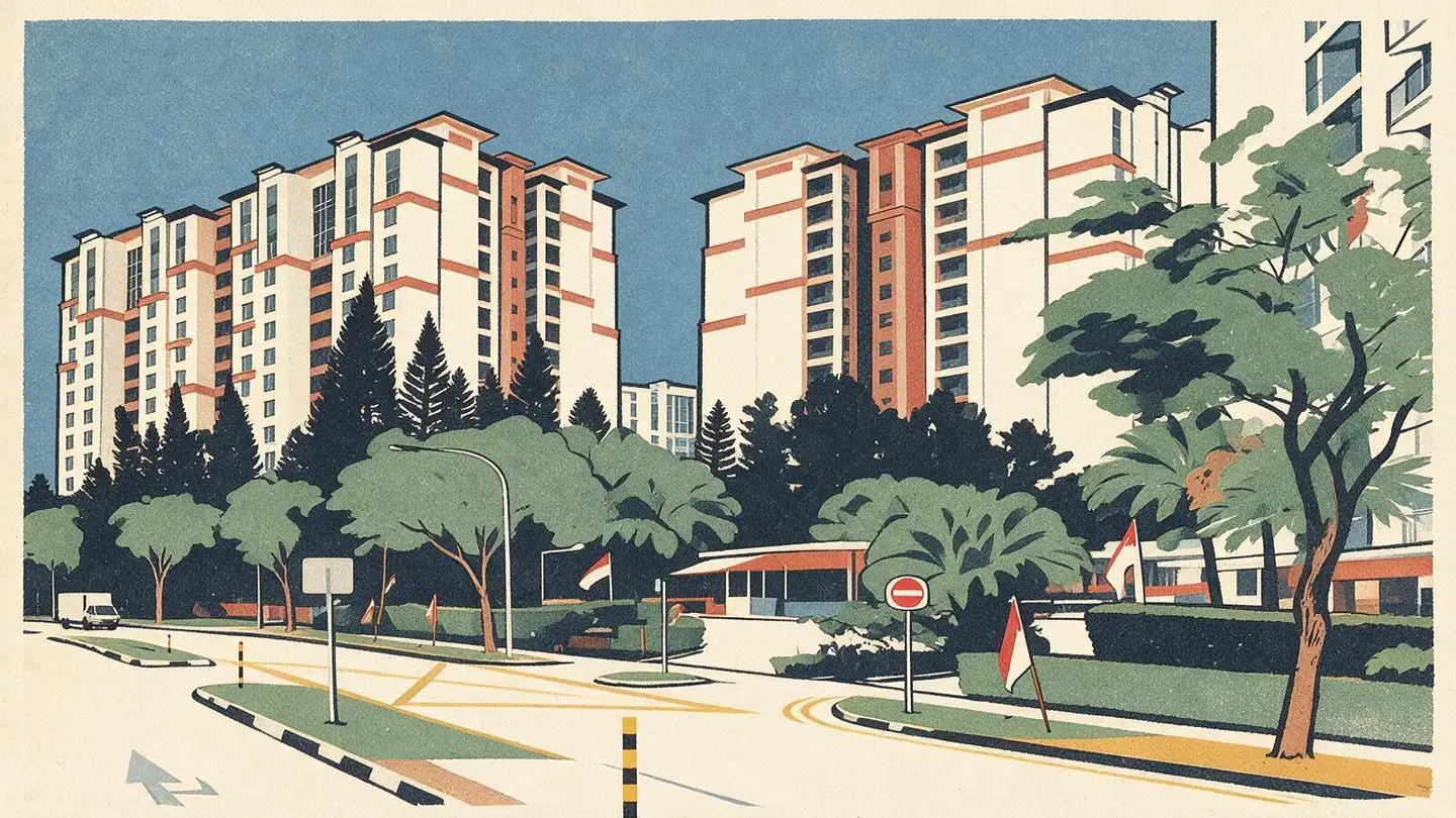 Illustration of the Eight Courtyards condominium development on Canberra Drive, Singapore
