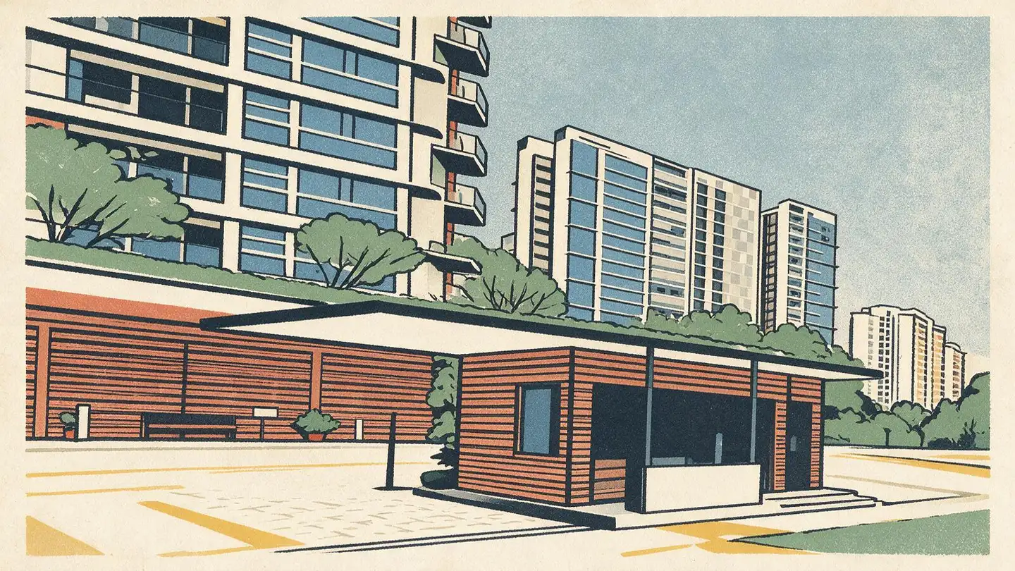 Illustration of the Rivertrees Residences condominium development on Fernvale Close, Singapore
