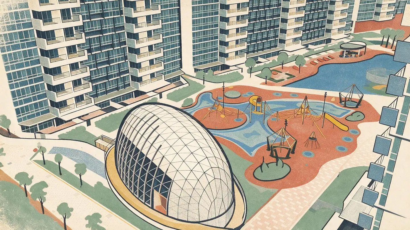 Illustration of the The Minton condominium development on Hougang Street 11, Singapore