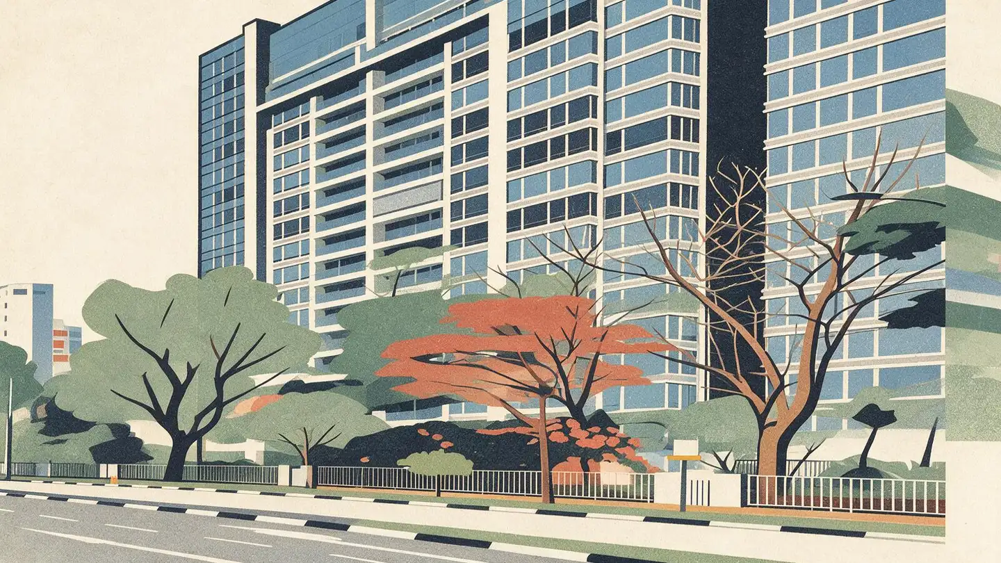 Illustration of the The Quartz condominium development on Compassvale Bow, Singapore